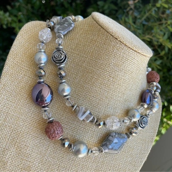 Anthropologie Jewelry - Sisi Bohemian Hippie Rose Long MultiColor Necklace